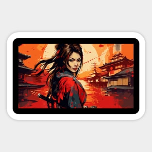 Female Samurai - Design 11 Sticker